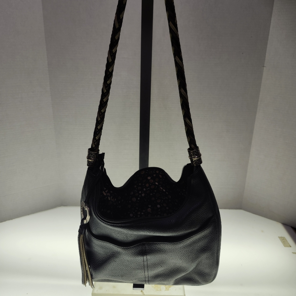 Brighton Black Leather Shoulder Bag
